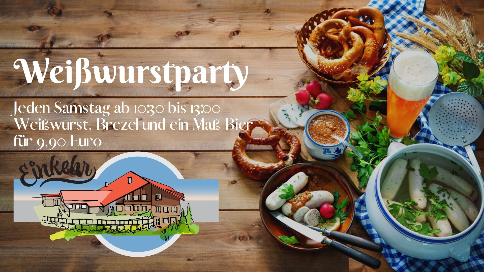Weißwurstparty auf der Simonhöhe Schriftzug