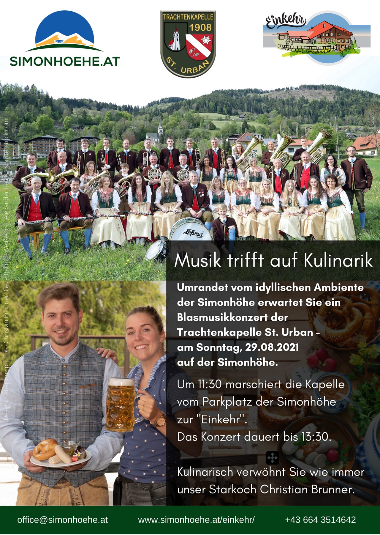 Flyer Blasmusikkonzert auf der Simonhöhe