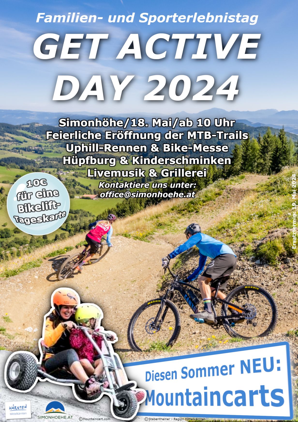 Sommerevent "Get Active Day" für Familien und Sportbegeisterte auf der Simonhöhe inklusive Eröffnung der Mountainbike-Saison