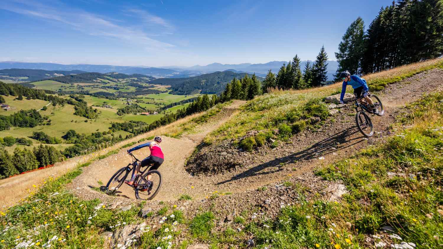 Jumpline im Bikepark Simonhöhe in Kärnten